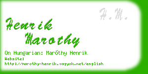 henrik marothy business card
