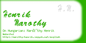 henrik marothy business card